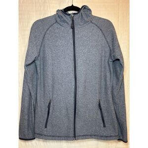 Women's L Large Alpha Camp Blue‎ Fleece Full Zip Hooded Sweatshirt